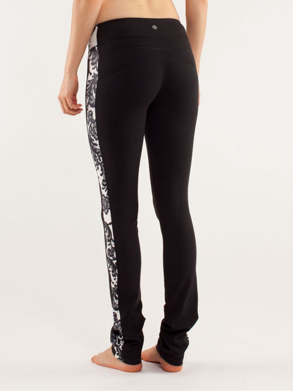 lululemon athletica side angle pant Black leggings with Monochrome Side Print